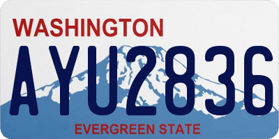 WA license plate AYU2836