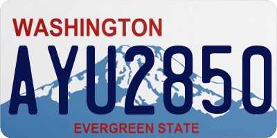 WA license plate AYU2850