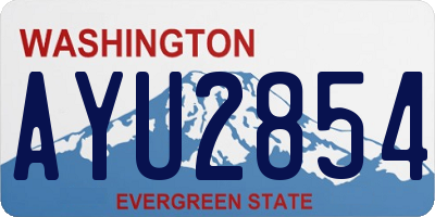 WA license plate AYU2854