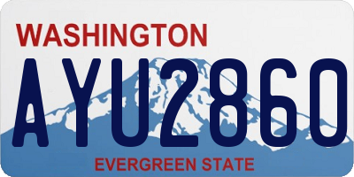 WA license plate AYU2860