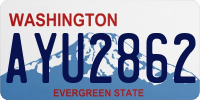 WA license plate AYU2862