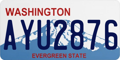 WA license plate AYU2876