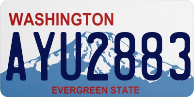 WA license plate AYU2883