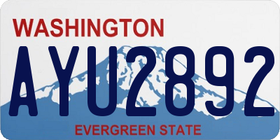 WA license plate AYU2892