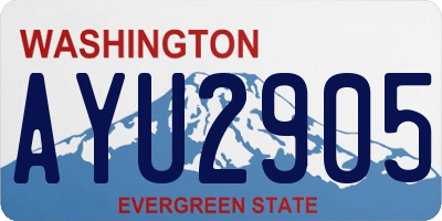 WA license plate AYU2905