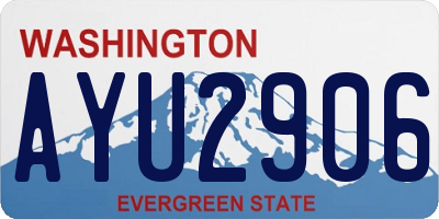 WA license plate AYU2906