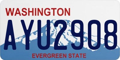 WA license plate AYU2908
