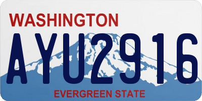 WA license plate AYU2916