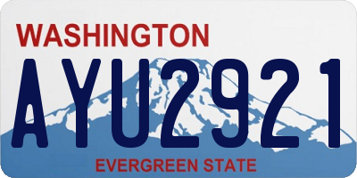 WA license plate AYU2921
