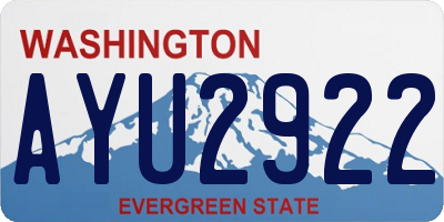 WA license plate AYU2922