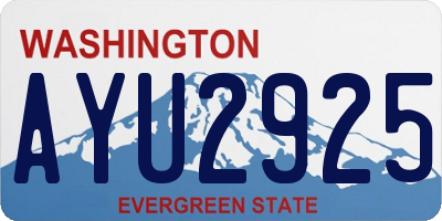 WA license plate AYU2925
