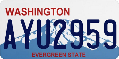 WA license plate AYU2959