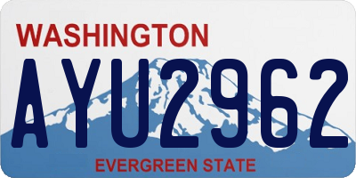 WA license plate AYU2962
