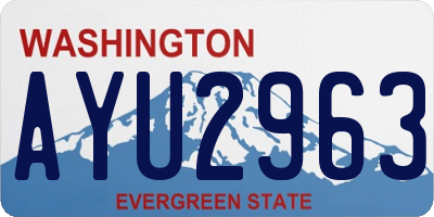 WA license plate AYU2963
