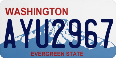 WA license plate AYU2967