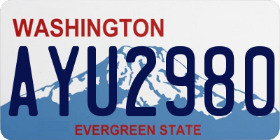 WA license plate AYU2980