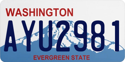 WA license plate AYU2981