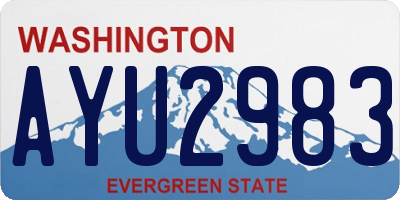WA license plate AYU2983