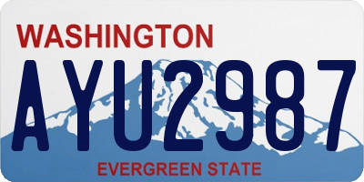 WA license plate AYU2987