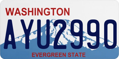 WA license plate AYU2990