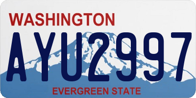 WA license plate AYU2997