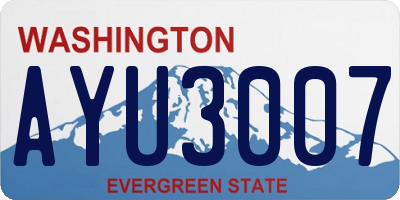 WA license plate AYU3007