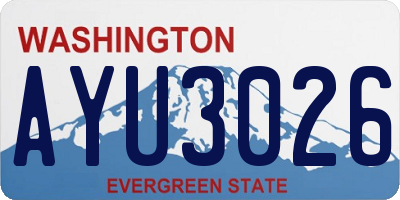 WA license plate AYU3026