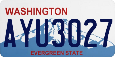 WA license plate AYU3027