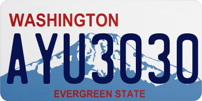 WA license plate AYU3030