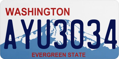 WA license plate AYU3034