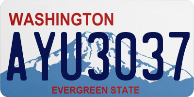 WA license plate AYU3037