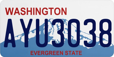 WA license plate AYU3038