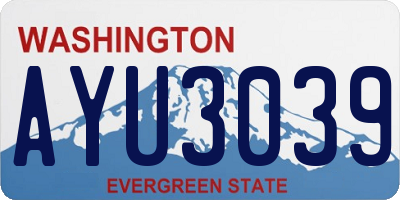 WA license plate AYU3039