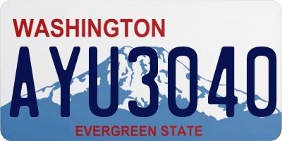 WA license plate AYU3040