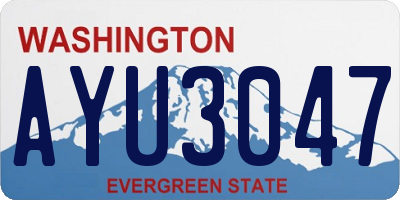 WA license plate AYU3047