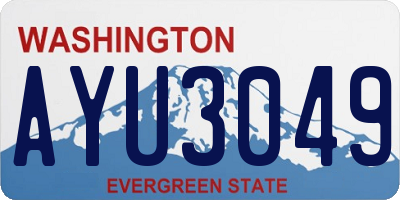 WA license plate AYU3049