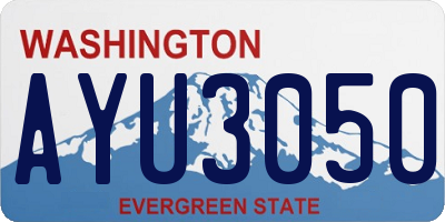 WA license plate AYU3050