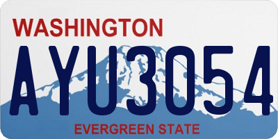 WA license plate AYU3054