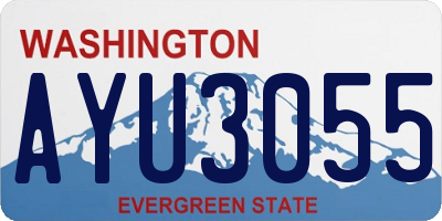 WA license plate AYU3055