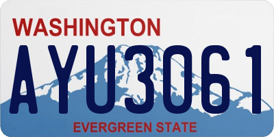 WA license plate AYU3061
