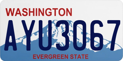 WA license plate AYU3067