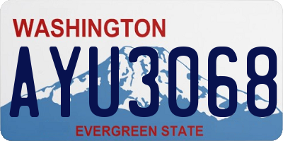 WA license plate AYU3068