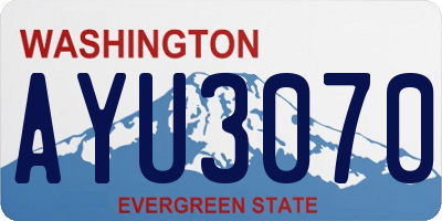 WA license plate AYU3070
