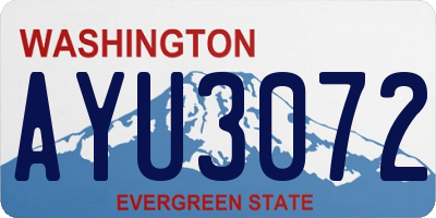 WA license plate AYU3072