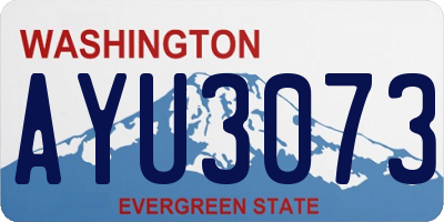 WA license plate AYU3073