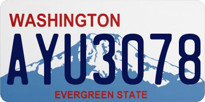 WA license plate AYU3078