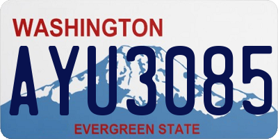 WA license plate AYU3085