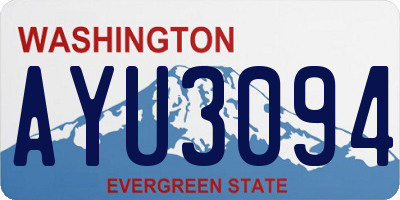 WA license plate AYU3094