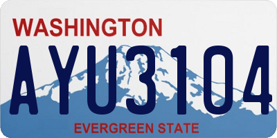 WA license plate AYU3104
