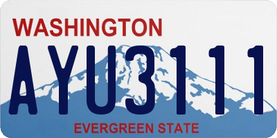 WA license plate AYU3111